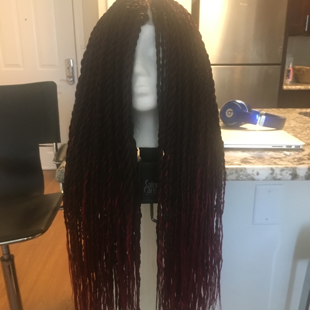 Ombré red Senegalese wig